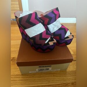 Missoni Chevron Wedge Sandals